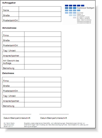 Auftrag PDF-Formular